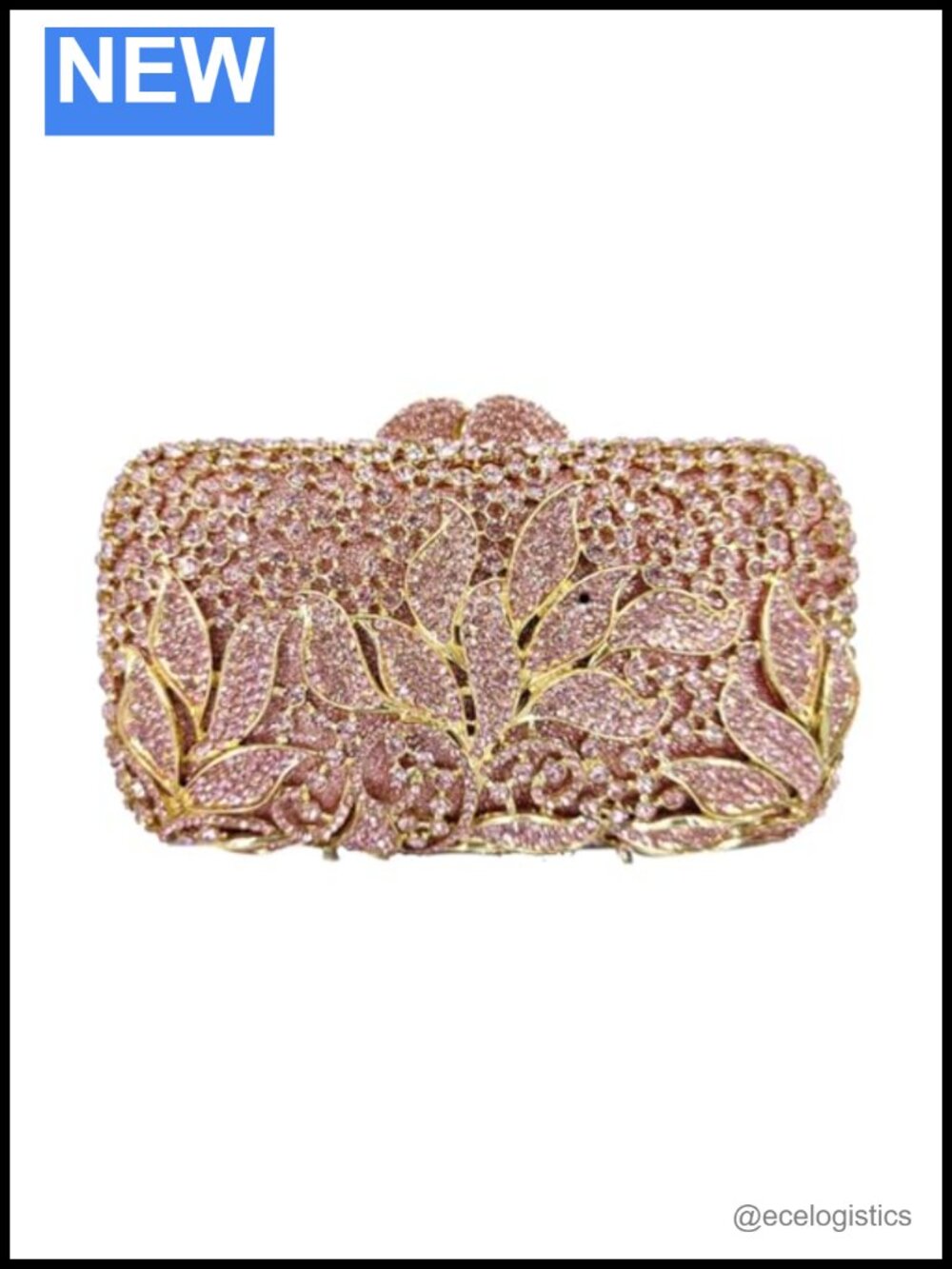 Bling Crystal Flower Clutch Rhinestone Evening Bag Wedding Bridal Purse with